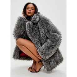 Faux Fur Mantel