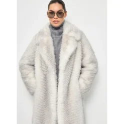 Faux Fur Mantel Natalie - Weiß