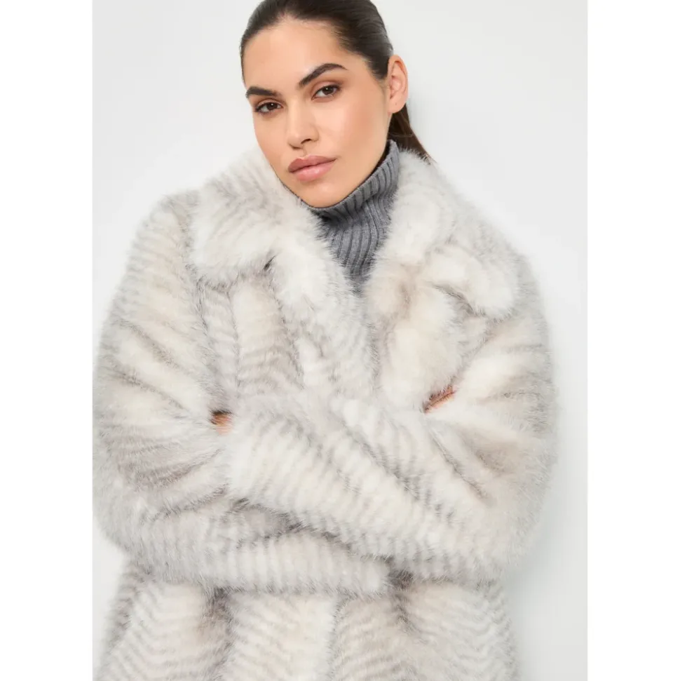 Faux Fur Mantel Natalie - Weiß