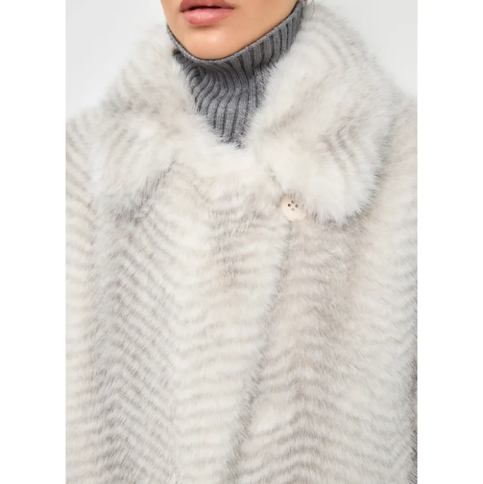 Faux Fur Mantel Natalie - Weiß