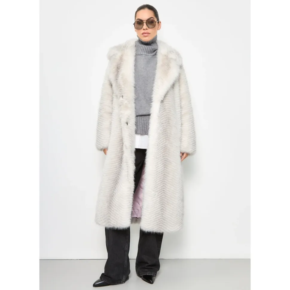 Faux Fur Mantel Natalie - Weiß