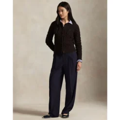 Feinstrick-Cardigan mit Zopfmuster