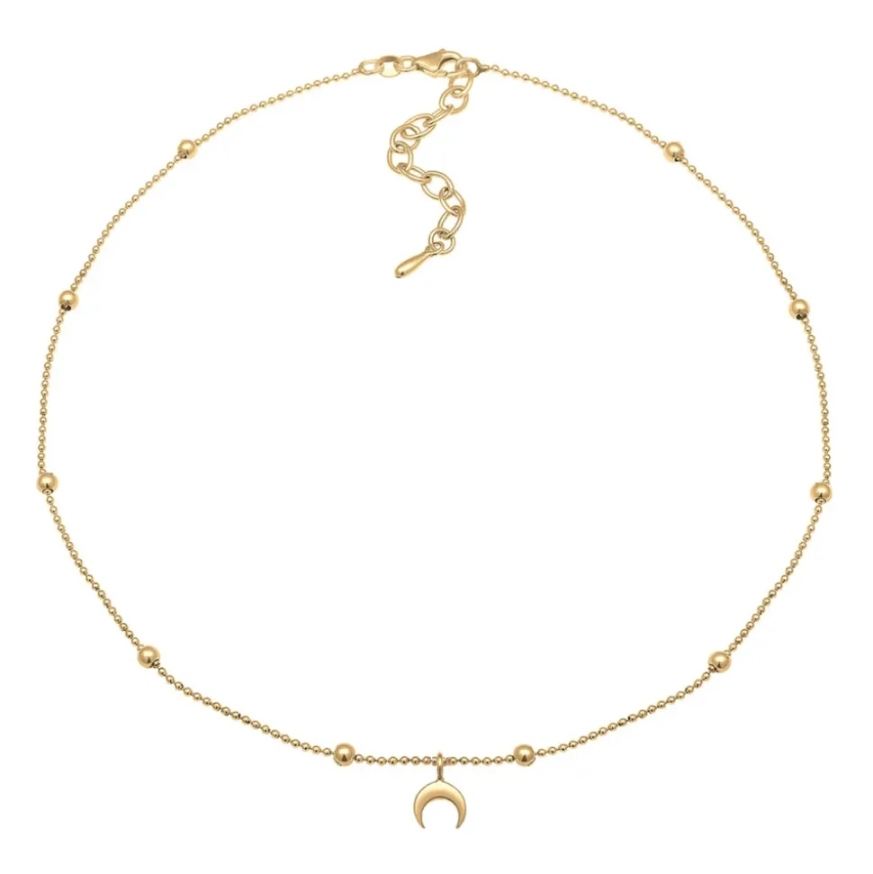 Filigranes Choker-Collier mit Halbmond-Anhänger