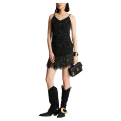 Fringed Lurex Tweed Dress