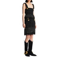 Fringed Lurex Tweed Rock