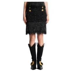 Fringed Lurex Tweed Rock