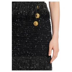 Fringed Lurex Tweed Rock