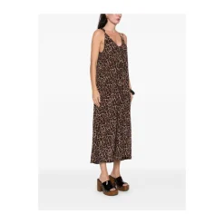 Gathered Scoop-Neck Midi Dress