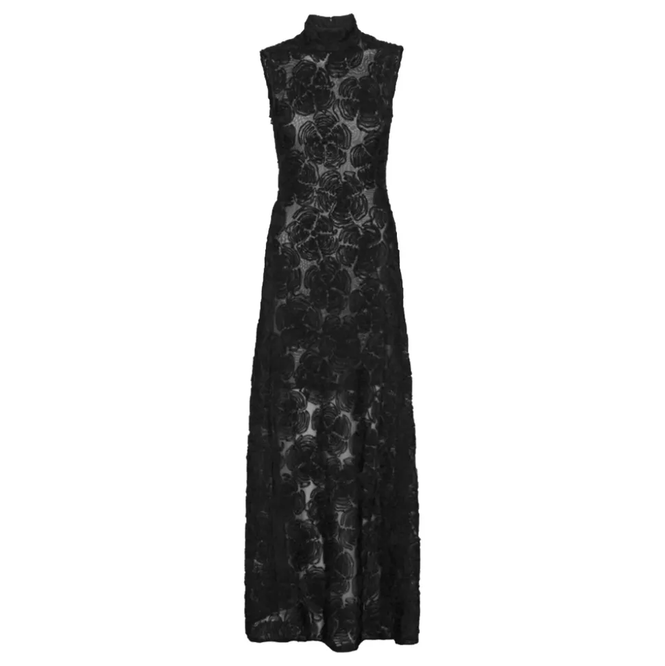 Geblümtes Mesh-Maxikleid
