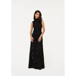 Geblümtes Mesh-Maxikleid