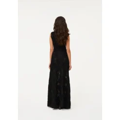 Geblümtes Mesh-Maxikleid