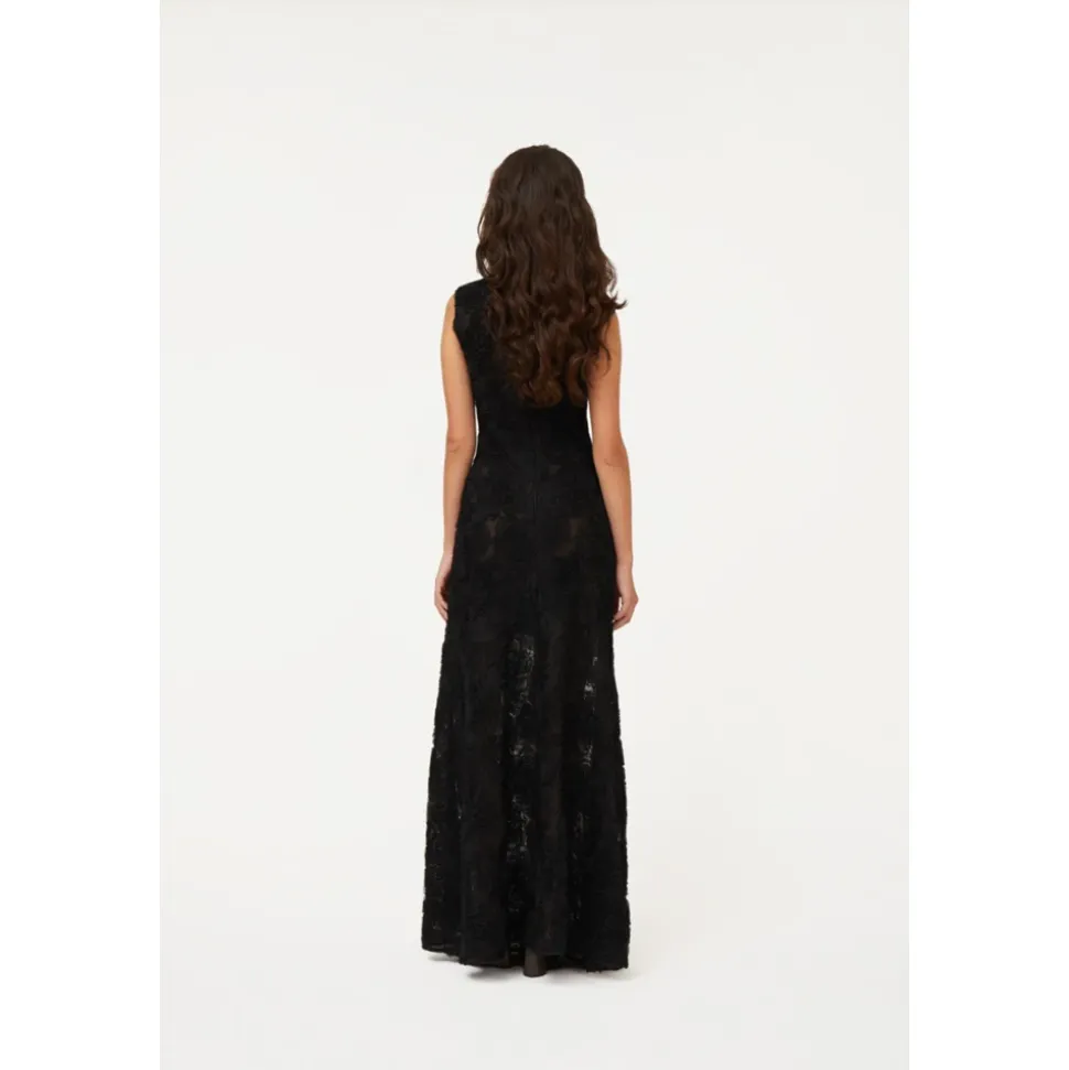 Geblümtes Mesh-Maxikleid