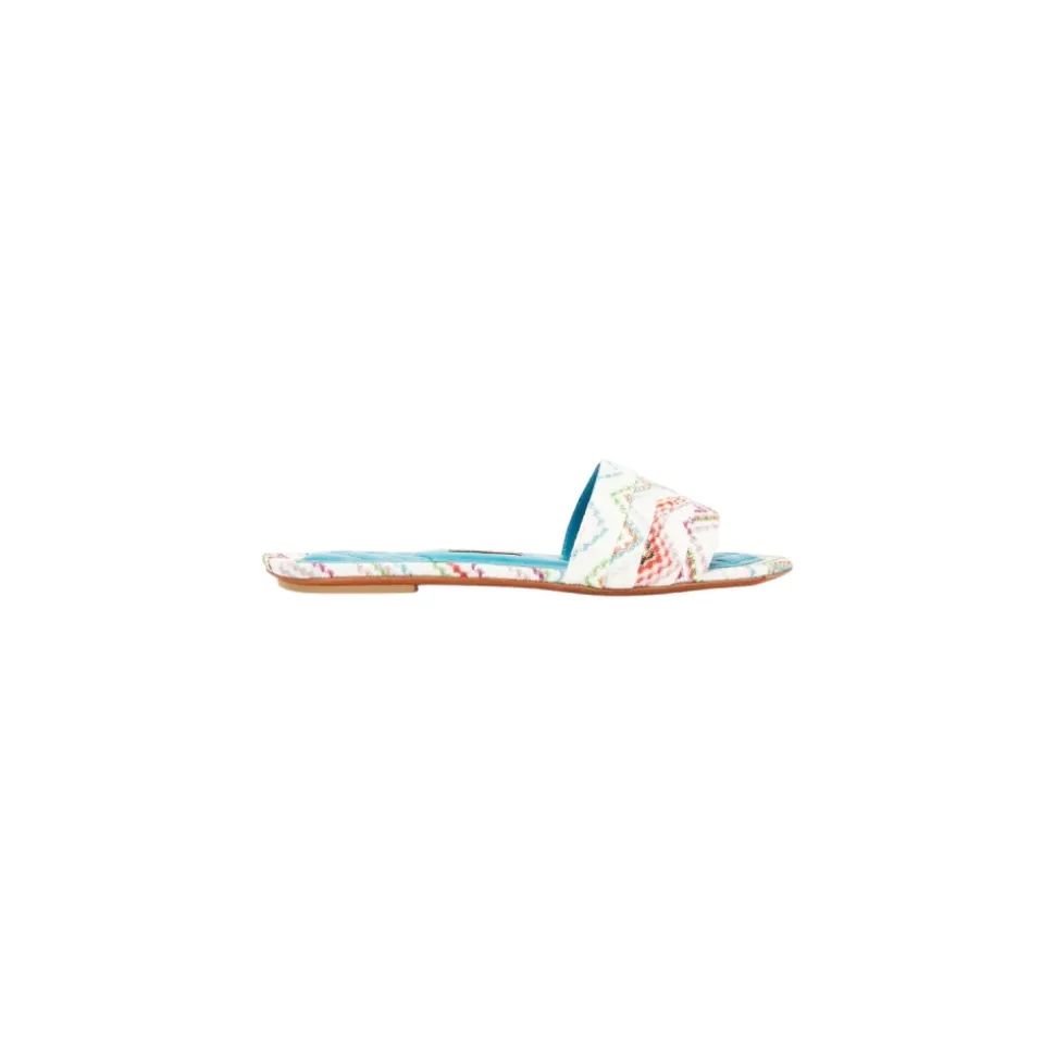 Gemusterte flache Sandalen Gia Raschel Wave