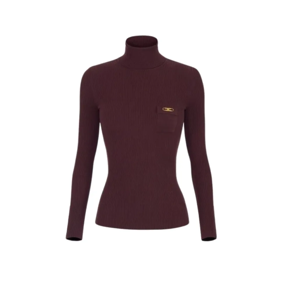 Gerippter Rollkragenpullover