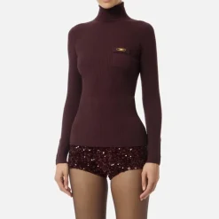 Gerippter Rollkragenpullover