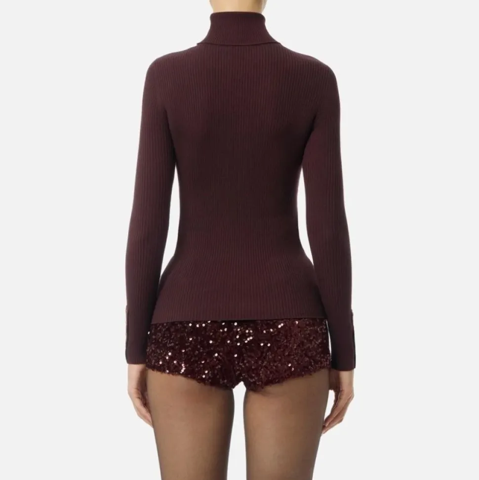 Gerippter Rollkragenpullover