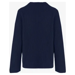 Gerippter Woll-Kaschmir-Pullover Marine