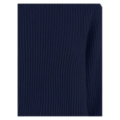 Gerippter Woll-Kaschmir-Pullover Marine