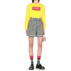 Goldener Sweater mit Paris Logo-Patch