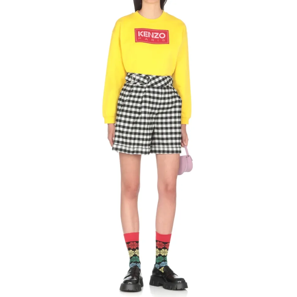 Goldener Sweater mit Paris Logo-Patch