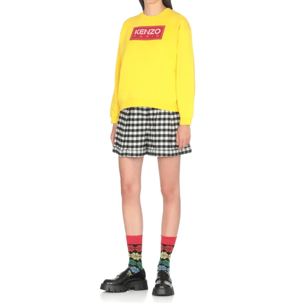 Goldener Sweater mit Paris Logo-Patch