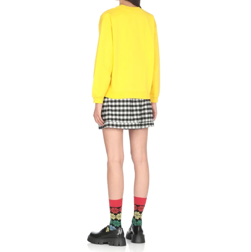 Goldener Sweater mit Paris Logo-Patch