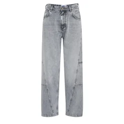 Graue Denim Curved Jeans mit Smarten Details
