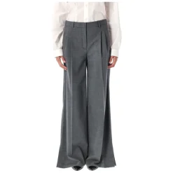 Graue Melange Wollmischung Grand Hose