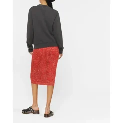 Grauer Pullover mit Kristallverzierung