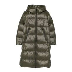 Grüne Klassische Kapuzen Pufferjacke