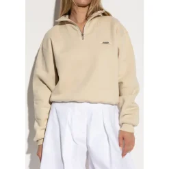 Gros Grain Sweatshirt mit Rollkragen und Reißverschluss