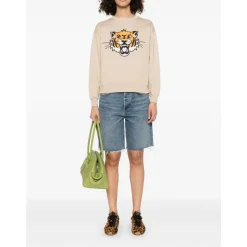 Happy Tiger Sweatshirt mit Stickerei