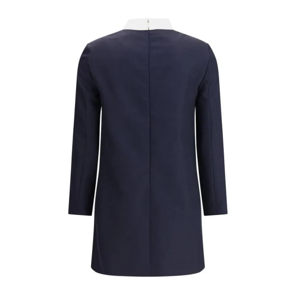 High Wool Suiting Shift Dress