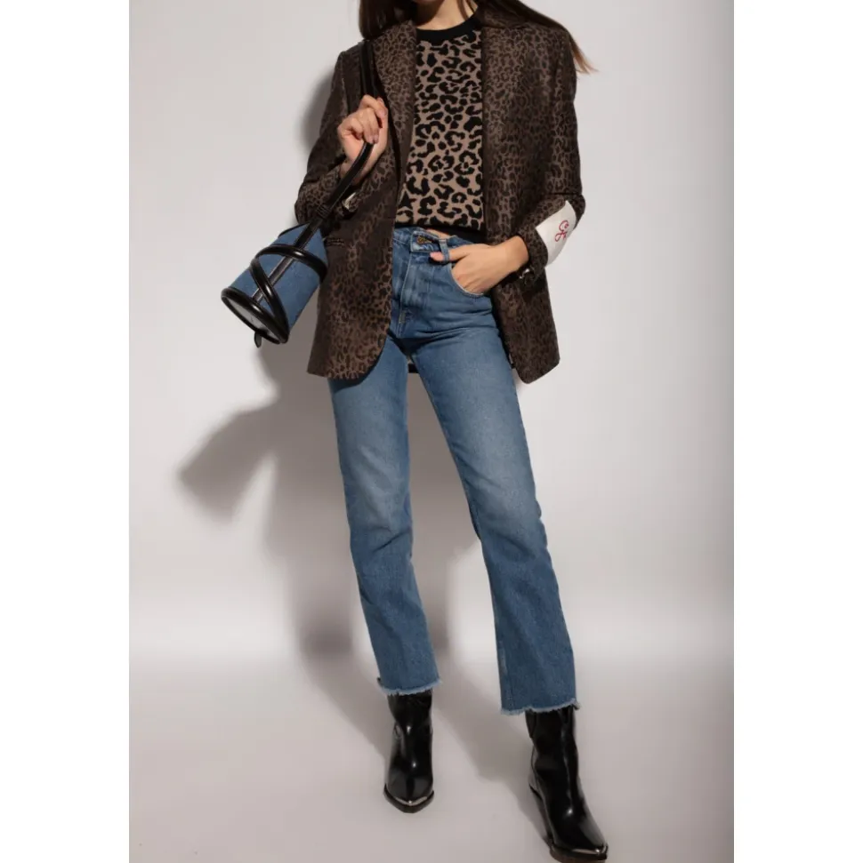 High-Rise Cropped Flare Jeans