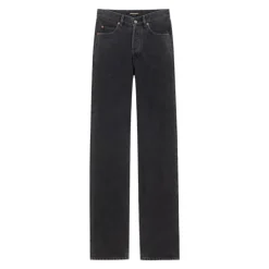 High-Waist Baggy Jeans in Schwarzem Denim