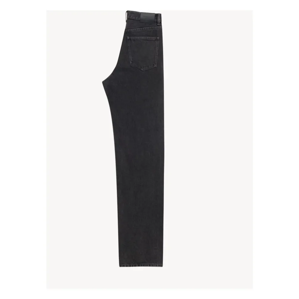 High-Waist Baggy Jeans in Schwarzem Denim