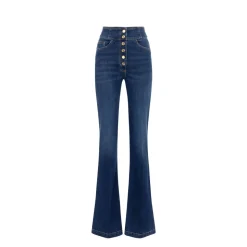 High-Waist Jeans mit Knöpfen