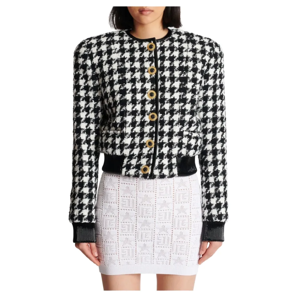 Houndstooth Tweed Jacke