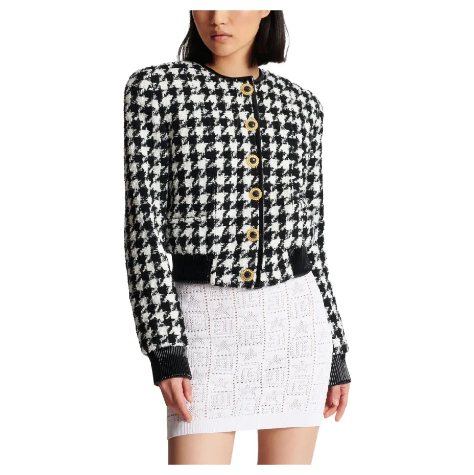 Houndstooth Tweed Jacke