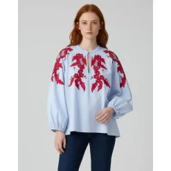Ishimbay Stickerei-Bluse