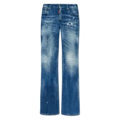 Jeans mit mittlerer Bundhöhe und Schlag