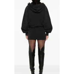 Kapuzenkleid mit Kordelzug und V-Ausschnitt