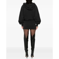 Kapuzenkleid mit Kordelzug und V-Ausschnitt
