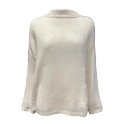 Kaschmir-Strickpullover mit Stehkragen