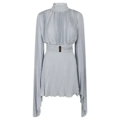 Kleid aus Lurex-Jersey mit asymmetrischen Ärmeln