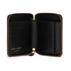 Klische Lederbrieftasche mit goldfarbenem Reißverschluss