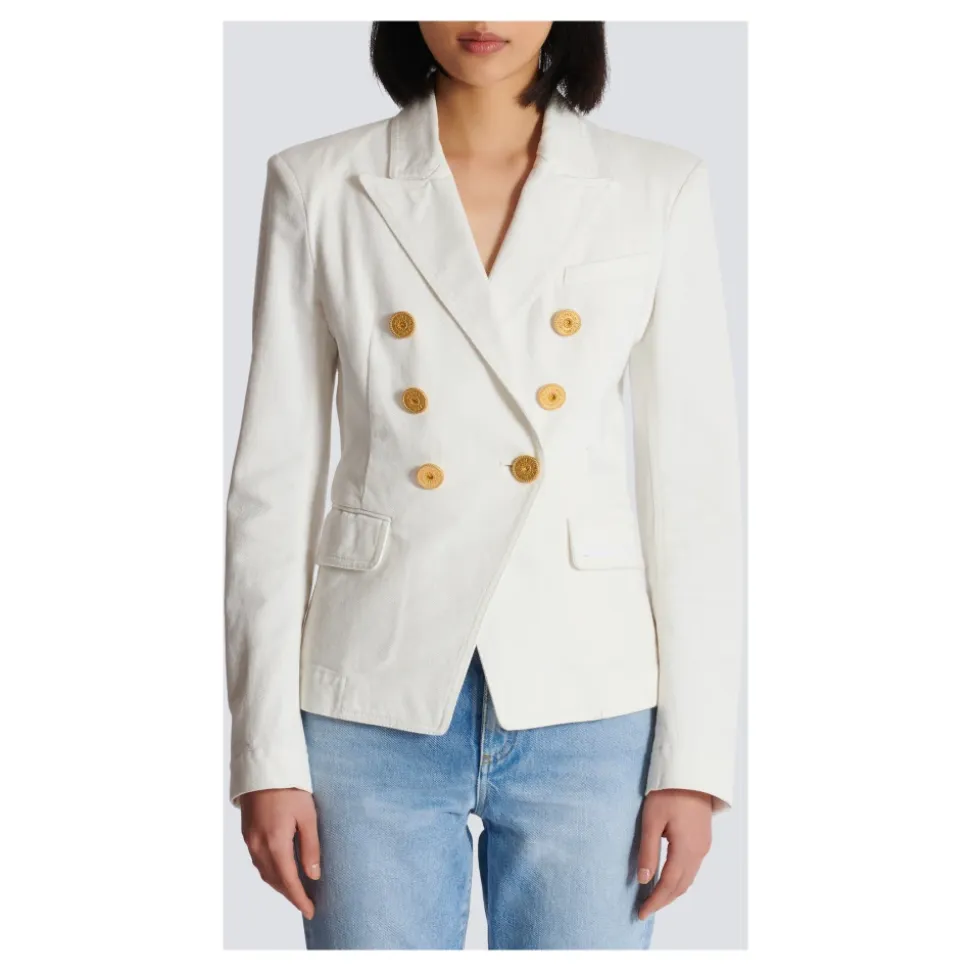 6-Knopf Jeansjacke