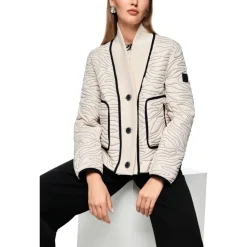 Kurze Steppjacke mit Strick-Detail