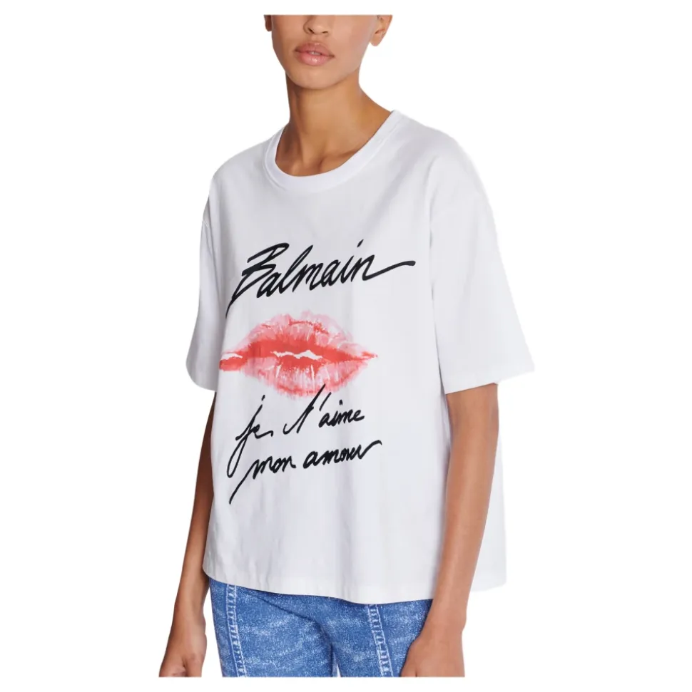 Kurzärmeliges T-Shirt mit Kiss-Print