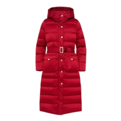 Lange Daunenjacke mit Kapuze
